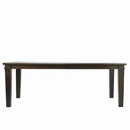Mission Style Dining Table with Tapered Legs and One 18-Inch Leaf